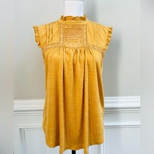 Cable & Gauge Women's Sleeveless Gold Yellow Top Size L